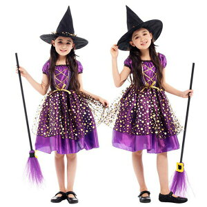 【25日限定10%OFFクーポン】ハロウィン 衣装 コスプレ 子供服 キッズ ワンピース ドレス 悪魔 魔女 巫女 女の子 エレガント 魔法使い ウィッチ デビル 魔法師 手品師 仮装 コスチューム cosplay