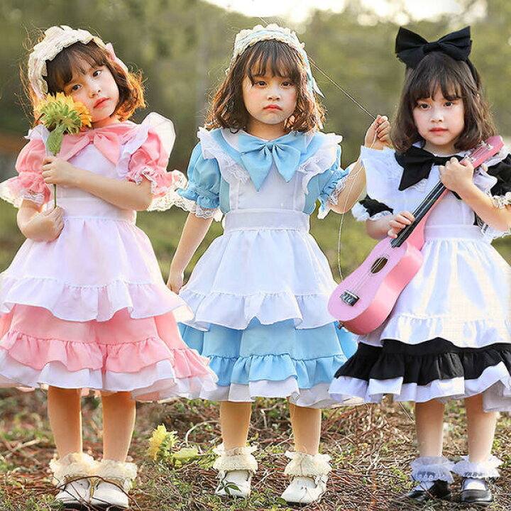 楽天市場 メイド服 女の子 クラシカル ロイヤルメイド ワンピース キッズ メイド 髪飾り付き 蝶結び エプロン 子供コスチューム ハロウィン衣装 子供 コスプレ キッズ ベビー 女の子 エプロン 子供用 ハロウィン仮装 ワンピース ハロウィーン 変装 Modanic
