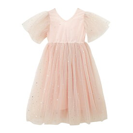 【15日限定10％OFFクーポン】子供 ドレス ピアノ 発表会 フォーマル キッズ 女の子 チュールワンピース 夏ワンピ ふわふわ ふんわり感 ジュニア 半袖 星柄 ロングワンピース キラキラ フレア ジュニア 膝丈 小学生 プリンセス 結婚式 姫系 お姫様 子供服 卒業式