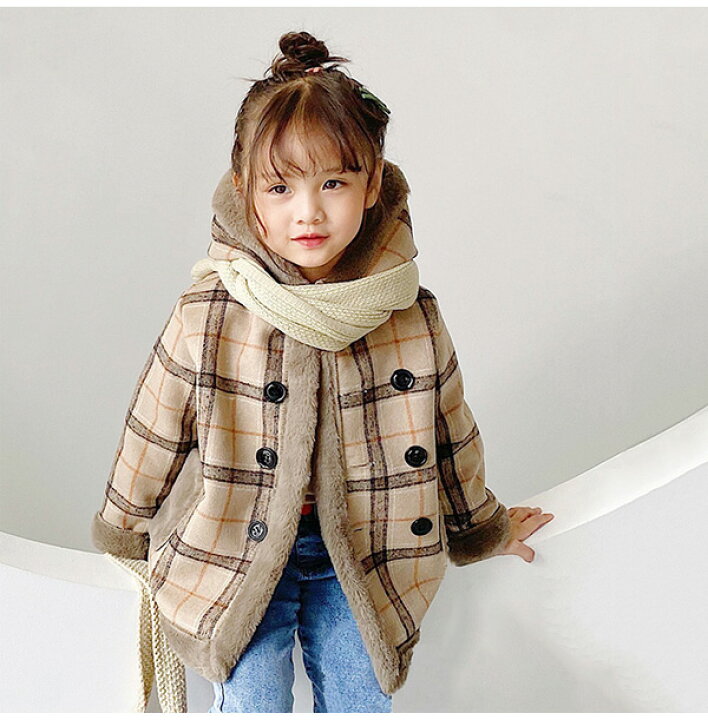 楽天市場】ダッフルコート キッズ ボアコート チェック柄 子供服 
