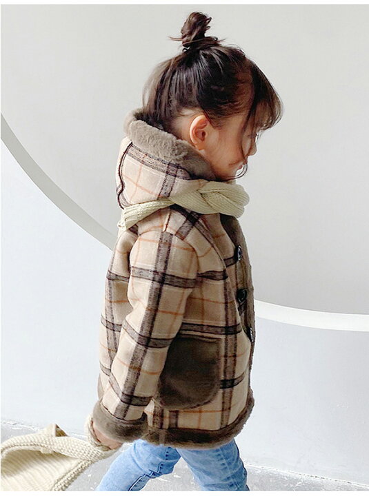 楽天市場】ダッフルコート キッズ ボアコート チェック柄 子供服 
