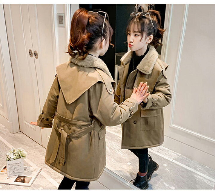 楽天市場 モッズコート キッズ コート 裏起毛 女の子 トレンチコート ロング丈 ジャケット 裏起毛 チェスターコート ジュニア アウター 防寒ジャケット 秋冬物 ウエストリボン 子ども 防寒コート 子供服 冬用 ジュニア 冬用 アウター Modanic