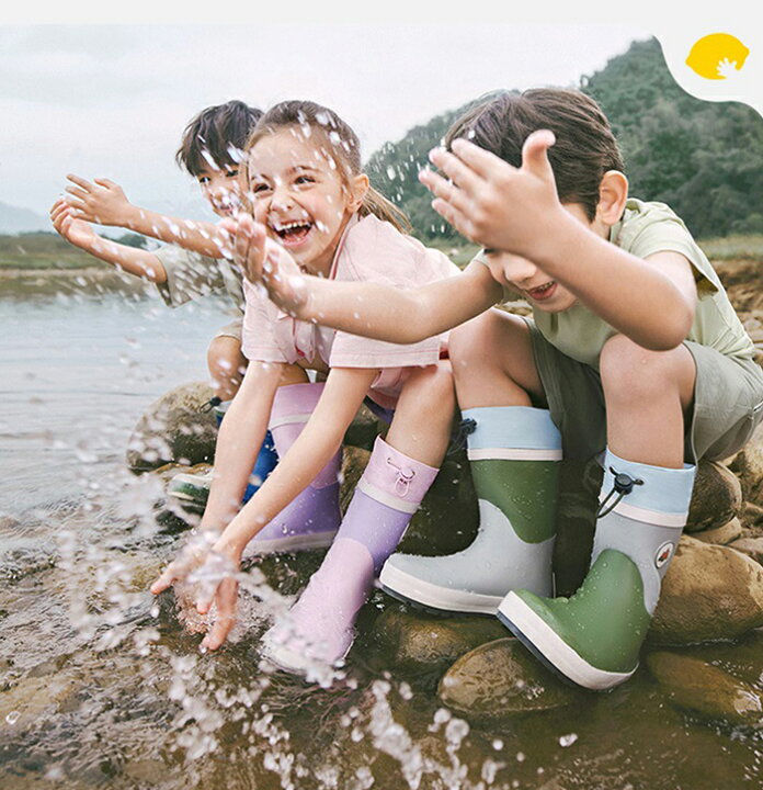 紐靴風 レインシューズ キッズ ジュニア 送料無料 男の子 女の子 レインブーツ レインスニーカー 雨靴 通学 通園 防水 [xiaofeixia] （ショッフェ） 梅雨対策 雨靴 スニーカー 防水 軽量 滑り止め 女の子 男の子 子供レインブーツ レイン