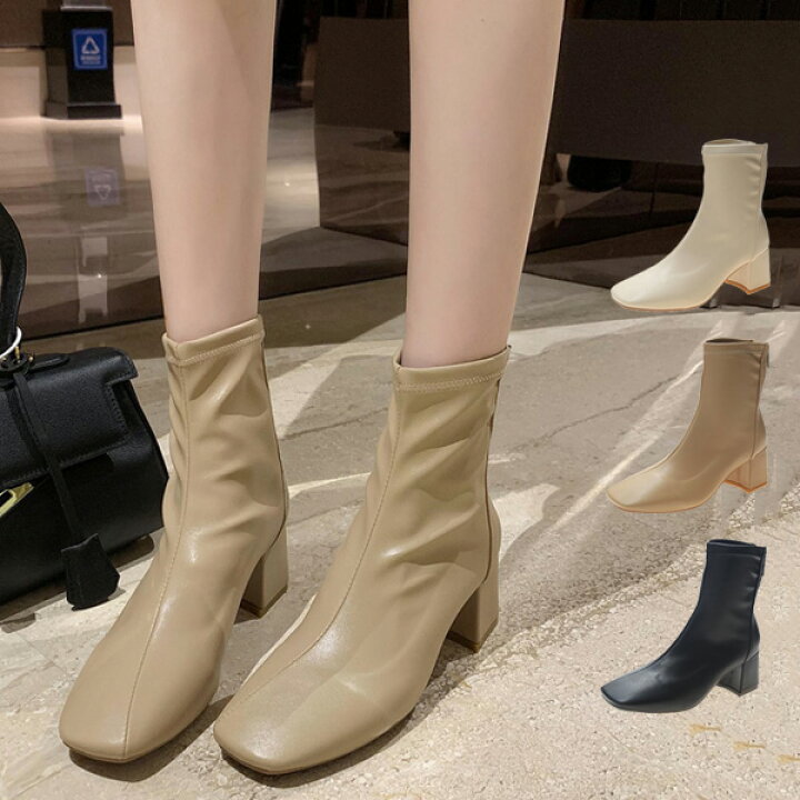 楽天市場 ショートブーツ レディース ブーツ スクエアトゥ ブーツ ローヒール ヒール高さ6cm 太ヒール ブーツ レディース スクエアトゥショートブーツ 美脚 ジッパー カジュアル オールシーズン 痛くない 疲れにくい Modanic