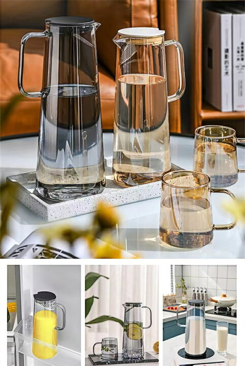 楽天市場 マラソン限定クーポン配布中 耐熱ガラス ポット 麦茶 ウォーター アイスティー 花茶 ジュース フレーバーウォーターガラス ピッチャー ポット おしゃれ 水差し 洗いやすい 麦茶ポット 冷茶ポット クールポット ウォーターピッチャー 1800ml 送料無料 L