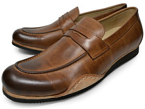 メンズ スニーカー 本革 three generations スリージェネレーションズ 103-4426 ロングノーズ カジュアルシューズ ローファー ブラウン ネイビー 茶 紺 靴 くつ 送料無料【メンズ ローファー】 ハロ