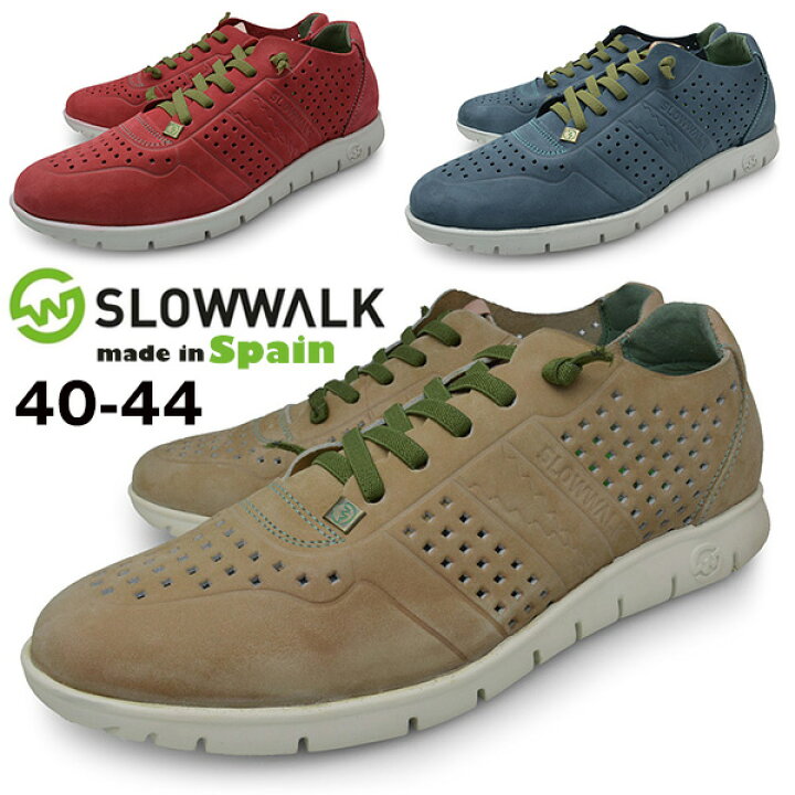 楽天市場 メンズ カジュアルシューズ ローカット 本革 ヌバック ブランド Slowwalk スローウォーク Sand Red Jeans スペイン製 Business Casualshoes Longpshoe