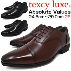 ビジネスシューズ メンズ 本革【asics texcyluxe】アシックス商事 軽量 軽い 2E EE スクエアトゥ ブランド テクシーリュクス 紐 プレーントゥ ストレートチップ 外羽根 内羽根 紳士靴 革靴 大きいサイズ カジュアル ビジカジ スーツ ジャケット ニューイヤー 新年