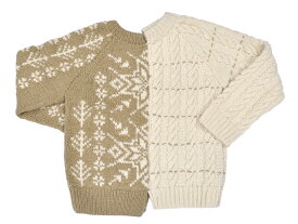 セーター レディース ニット プルオーバー 手編み ブランド 暖かい ウール 100％ おしゃれ かわいい 秋 冬 OMOIKNIT オモイニット クリスマス