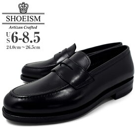 SHOEISM 02121WD BLACK 革靴 メンズ ローファー ビジネスシューズ カジュアル ビジカジ トラッド グッドイヤー 本革 おしゃれ 靴 くつ ブランド シューイズム 男性用 紳士靴 ロンプシュー