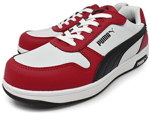 安全靴 プーマ【PUMA SAFETY FRONTCOURT LOW RED GREEN】フロントコートロー 白黒赤 白黒緑 メンズ 安全スニーカー ローカット JSAA規格A種 プロスニーカー 幅広 3E EEE 軽量 防滑 耐油 滑らない 先芯樹脂