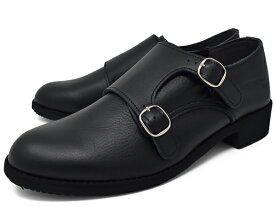 ダブルモンクシューズ レディース カジュアルシューズ【Recipe レシピ】ベルト ラウンドトゥ スリッポン 軽い 本革 ソフトレザー 軽量 中敷 疲れない ローヒール ブラック エナメル 靴 幅広 2E EE くつ 日本製 ブランド RP-319