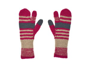 ウール 手袋 指出し レディース メンズ 暖かい かわいい ボーダー 冬 おしゃれ 黒 赤 茶色 ボーダー 手編み ハンドメイド OMOIKNIT オモイニット ハロウィン クリスマス