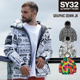 ダウンジャケット 保温 タイダイ S/M/L/XL/XXL LL/3L ◆GRAPHIC DOWN JK◆ SY32 by SWEET YEARS エスワイサーティトゥバイスウィートイヤーズ [11505]