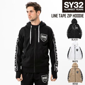 ジップパーカー フーディー スウェット 裏毛 S/M/L/XL/XXL LL/3L ◆LINE TAPE ZIP HOODIE◆ SY32 by SWEET YEARS エスワイサーティトゥバイスウィートイヤーズ [TNS1746]