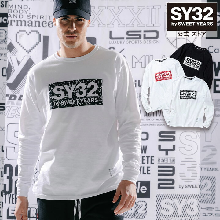 Tシャツ 長袖Tシャツ ロングスリーブTシャツ 吸汗速乾性 ポリエステル混合素材 S/M/L/XL/XXL LL/3L ◆BACKPRINT L/S TEE◆ SY32 by SWEET YEARS  エスワイサーティトゥバイスウィートイヤーズ  [13204]