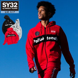 パーカー ジップフーディー 裏毛素材 オールシーズン ロゴプリント プリントデザイン S/M/L/XL/XXL LL/3L ◆PANEL EXCHANGE ZIP HOODIE◆ SY32 by SWEET YEARS エスワイサーティトゥバイスウィートイヤーズ [13216]