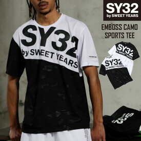 Tシャツ 半袖 カモ柄 吸水速乾 スポーツ リフレクタープリント S/M/L/XL/XXL LL/3L ◆EMBOSS CAMO SPOTS TEE◆ SY32 by SWEET YEARS エスワイサーティトゥバイスウィートイヤーズ [TNS1758]