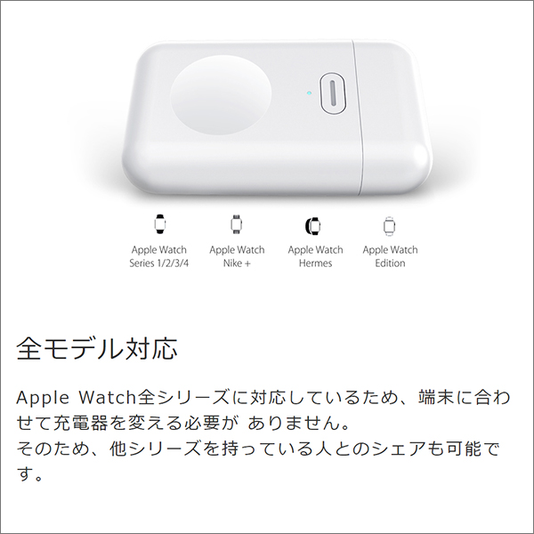 【どこでも充電できる】 Apple Watch 充電器 モバイルバッテリー コンパクト Series3 Series4 Series2 Series1  AppleWatch3 AppleWatch4 携帯 38ｍｍ 42ｍｍ 40ｍｍ 44ｍｍ AppleWatch アップルウォッチ 