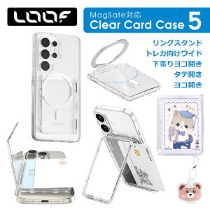 LOOF Magsafeケース サイドプッシュバックステッカー カードケース MagSafeリング内蔵 クリア アクリル