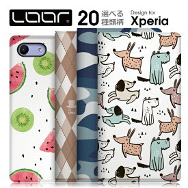 LOOF SELFEE Xperia Ace XZ3 XZ2 XZ Premium Compact XZ1 ケース カバー XZs X Performance Compact Z5 Z5 Z4 Xperiaace Xperiaxz3 Xperiaxz2 Premium Xperiaxz ケース カバー 手帳型 スマホケース カード収納 カードポケット ベルトなし 犬 猫 かわいい スタンド