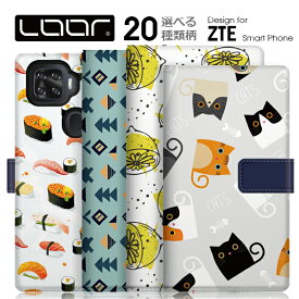LOOF SELFEE ZTE リベロ Libero 5G ケース カバー a1 S10 Libero5G Axon10 Pro 5G LiberoS 10 ケース カバー 手帳型 スマホケース カード収納 カードポケット ベルト付 犬 猫 かわいい スタンド