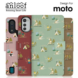 anloof motorola moto e32s motoe7 e7power moto ケース 手帳型 手帳型ケース カバー モトローラ スマホケース 手帳型カバー ベルト付き ブランド キャンプ イヌ ネコ くま パンダ