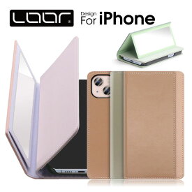 LOOF MIRROR iPhone15 15Pro iPhone14 Pro Max Plus ケース iPhone13 iPhone12 iPhone11 Pro Max ケース カバー iPhone X XS Max XR 8 7 6 6s Plus iPhone 14 13 12 11 Pro Max Plus ケース カバー 手帳型 スマホケース カード収納 鏡 鏡付き スタンド ミラー