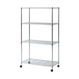 【P5倍8/10 13-15時&最大1万円クーポン8/4-10】 スチールラック 4段 幅900×奥行450×高さ1520mm キャスター付き 収納ラック スチール棚 オープンラック 収納棚 キャスター付き収納 シンプル MS-945154CR