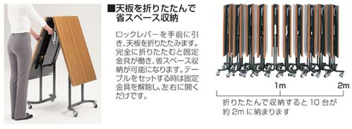 楽天市場】会議用テーブル 折り畳み 奥行450mm フライトテーブル 