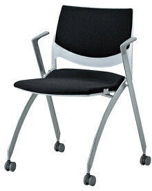 スタッキングチェア 肘付き キャスター付 ミーティングチェア セミナー 会議イス オフィス チェア デスクチェア 会議室 ラウンジ シンプルチェア 椅子 MCS-311FC