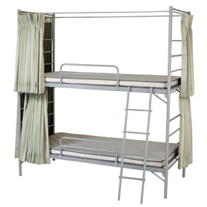 【P5倍10/30 13-15時&最大1万円クーポン10/30】 【法人限定】 2段ベッド(カーテン付) 寝室 睡眠 簡易 シングル 二段ベッド ふとん 家具 インテリア シンプル スチールベッド シンプル 組立式 EBD-