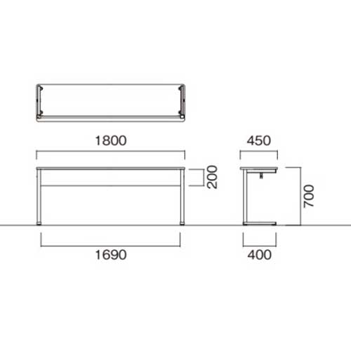 学習机3人用デスク公共施設教育機関ELT-1845