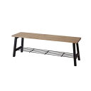 【P5倍11/10 13-15時&最大1万円クーポン11/4-10】 ダイニングベンチ ベンチ 天然木 アイアン脚 背なしチェア 棚付きチェア ダイニング家具 北欧 おしゃれ カフェ チェア ローマン NW-892B