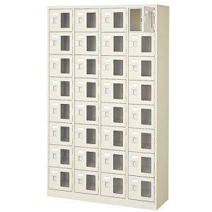 【法人限定】 32人用シューズロッカー 4列8段 鍵なし BST4-8WMX(N)