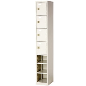 【SS限定P5倍9/10 13-15時&最大1万円クーポン9/4-10】 【法人限定】コンビ書庫 鍵付き 1列4段 ロッカー オープンロッカー 扉付きロッカー 備品ロッカー 更衣ロッカー キャビネット 靴箱 収納 会社 学校 BCB1-4K(N) LOOKIT オフィス家具 インテリア
