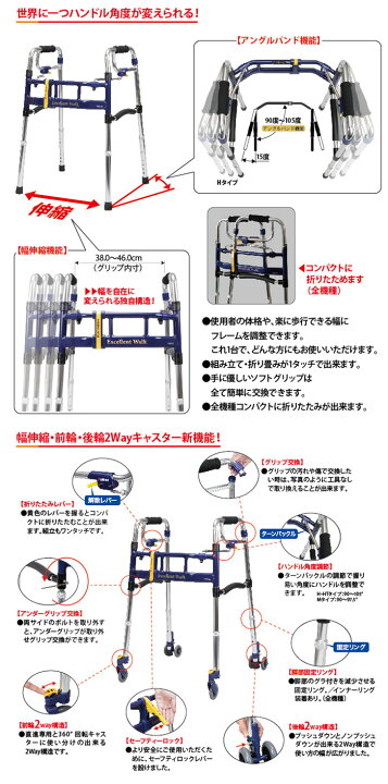楽天市場】【P5倍7/20 13-15時&最大1万円ｸｰﾎﾟﾝ7/19-25】 歩行器 H 