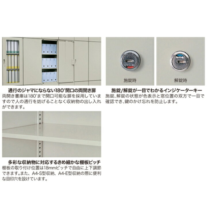 楽天市場】両開き書庫 備品庫 スチール 書庫 NWS-0911K-AW : LOOKIT 