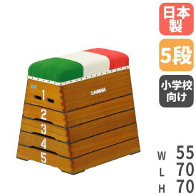 【P3倍6/1 13-15時&最大1万円クーポン6/1~7】 跳び箱 5段 とび箱 授業 体育館 運動施設 跳箱 子供 小学校 小学生 三和体育 三色帆布 防虫 防腐 体育 跳び箱運動 体育館用品 飛び箱 日本製 国産 S-4058 LOOKIT オフィス家具 インテリア