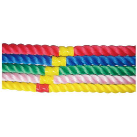 【最大1万円クーポン4/17-23】 カラフルロープ 3m 直径30mm センターマーク付き 両端テープ止め 運動会用品 レクリエーション ロープ 教育施設 児童館 スポーツ施設 S-8642-46
