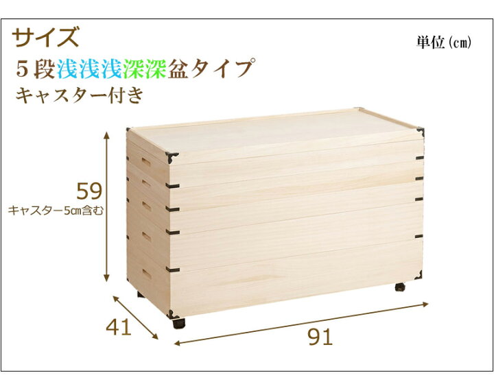 楽天市場】【最大1万円ｸｰﾎﾟﾝ4/24-27】 桐衣装箱 5段 キャスター付き 