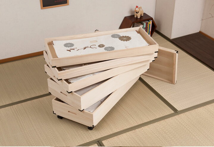 楽天市場】【最大1万円ｸｰﾎﾟﾝ4/24-27】 桐衣装箱 5段 キャスター付き 
