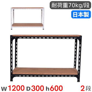 スチールラック 幅120×奥行30×高さ60cm 2段 70kg/段 アングル棚 物品棚 オープンラック スチール棚 軽量ラック 収納棚 本棚 棚 オフィス 国産 ANGLE-123060-2
