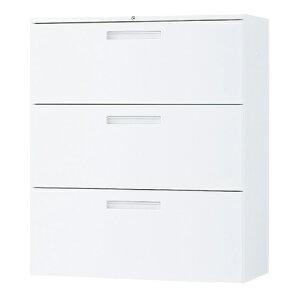 【P5倍10/25 13-15時&最大1万円クーポン10/24-27】 【法人限定】 ラテラル3段 引出し収納 キャビネット 鍵付き オフィス収納 ファイル収納 オフィス 事務所 学校 収納家具 TF-L3-11-9040-OW