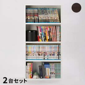 【SS限定 最大1万円クーポン6/4~11】 本棚 幅45cm 2台セット コミックラック キャビネット シェルフ 収納ボックス 本 オープンラック コミック棚 おしゃれ シンプル リビング 木製 漫画 COMING-45C-2