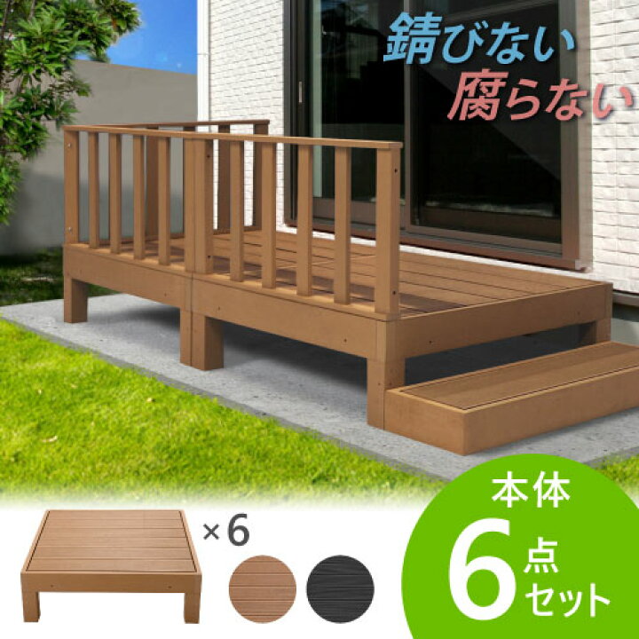 楽天市場】【最大1万円ｸｰﾎﾟﾝ4/14-17】 ウッドデッキ 6点セット 1.5坪 