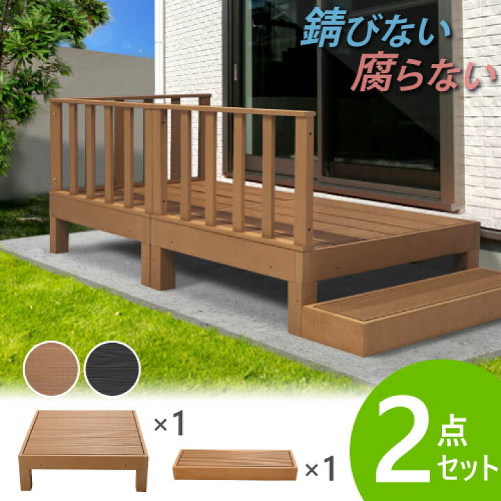 ウッドデッキ 7点セット 1坪 おしゃれ ウッドパネル 人工木 縁台 デッキセット 屋外 頑丈 Hp S4csb Diy 縁側 ステージ 樹脂 ガーデンデッキ ガーデンベンチ 庭