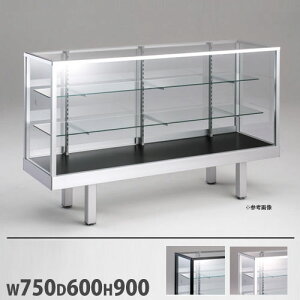 【P5倍10/30 13-15時&最大1万円クーポン10/30】 【法人限定】ショーケース ファミリア2 平ケース 幅750×奥行600×高さ900mm プッシュ錠付き ディスプレイラック ガラスケース ショップ 設備 FAML75E90P-K