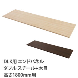 【設置無料】 エンドパネル DLKロッカー 高さ1800mm用 ダブル スチール製 木目 ナチュラル ブラウン DLK-SEPW18