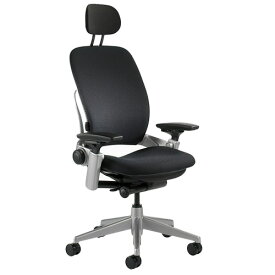 【最大1万円クーポン4/24~27】 リープ Steelcase APモデル ヘッドレスト付き オフィスチェア デスクチェア オフィス 会社 高機能 ハイバック おしゃれ ブラック 黒 シルバー 肘付き LEAP-21110